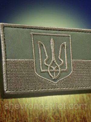 №2 Шеврон (патч) Прапор України з гербом (болотяного кольору)
