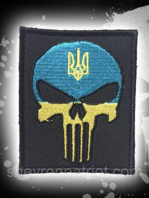 №60 Шеврон (патч) "Каратель" жовто блакитний