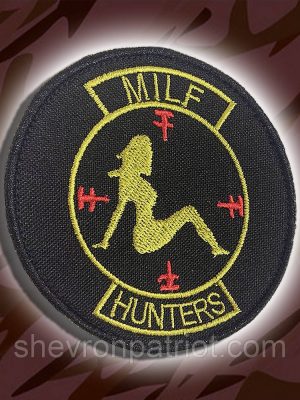 №173 Шеврон HUNTER (Форма коло. Фон чорний) Розмір 8см