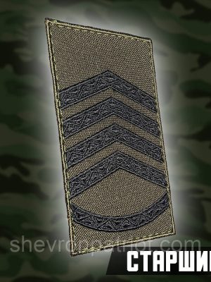 №7.12 погон Головний сержант, фон олива 10х5см