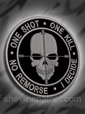 №286 Шеврон "ONE SHOT ONE KILL" 8см