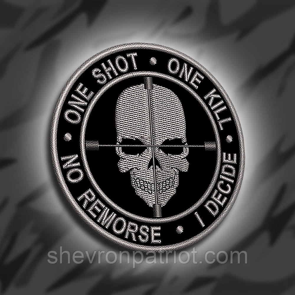 №286 Шеврон "ONE SHOT ONE KILL" 8см