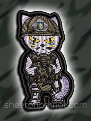 №458 Шеврон "КОТИК ЗАХИСНИК" 8Х5СМ