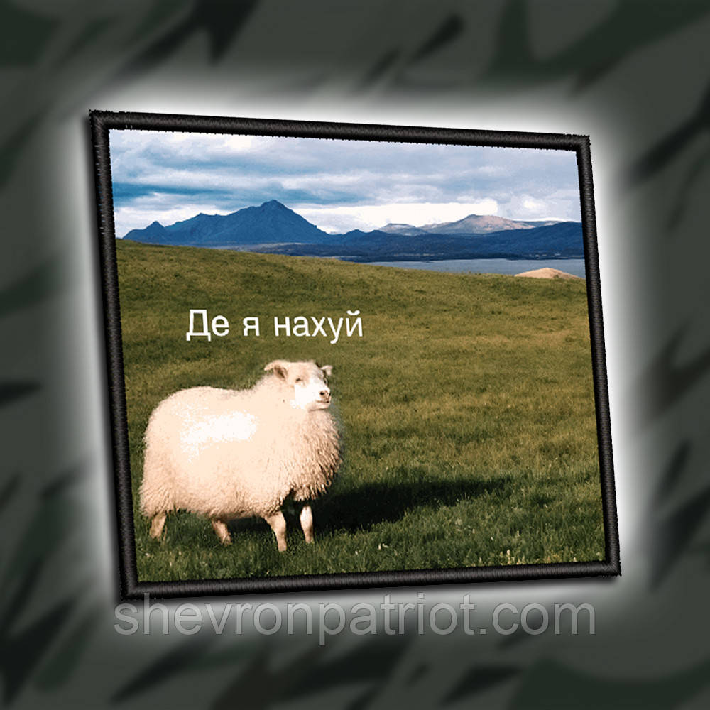 №ДШ050 Шеврон друкований "ДЕ Я?" 8Х7СМ