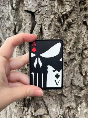 №ПВХ011 Шеврон "Ace of Spades Punisher" | Туз піковий Каратель 8Х5.5СМ