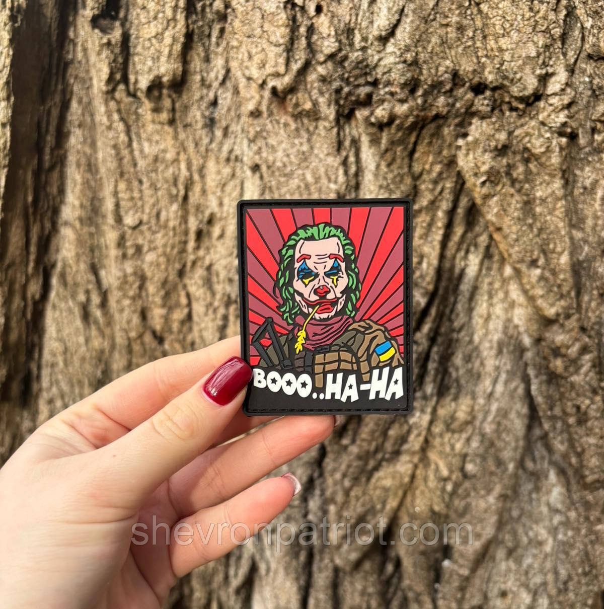 №ПВХ015 Шеврон "ДЖОКЕР BOOO...HA-HA" 6.8Х5.5СМ
